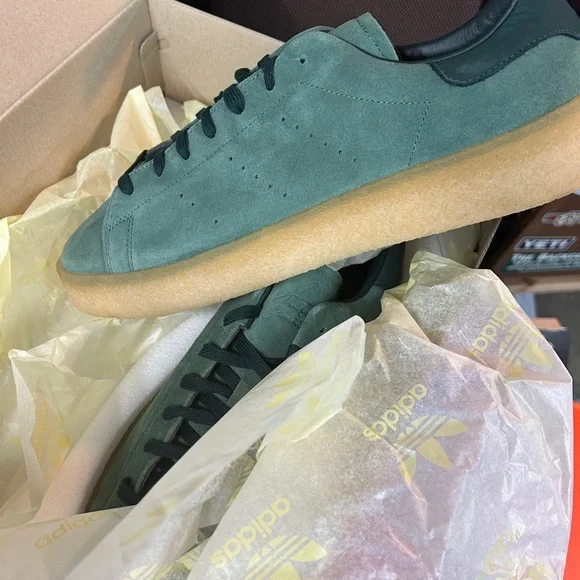 adidas gazelle silver green womens Stan Smith Crepe Shoes FZ6439
